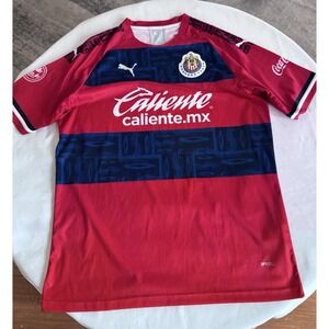 Mens Soccer Jersey 2022-23 Puma Chivas Guadalajara Red Blue, Football, Size XL